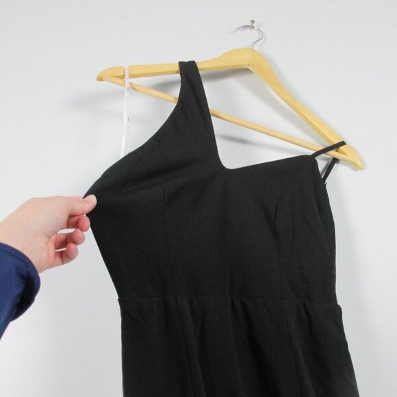 Lulus One Shoulder Mermaid Maxi Dress S Black Evening Gown Party Luxury Prom 616 - Picture 7 of 14